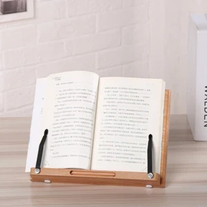Adjustable Book Stand Wooden Reading Holder Desktop Bookshelf Cookbook Stand 1PC - Picture 1 of 8