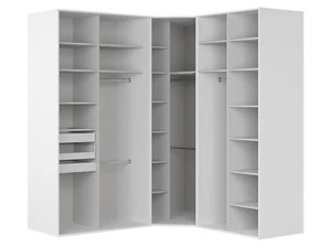 Storage Corner Wardrobe Hanging Rail Shelves White Flex - Picture 1 of 2