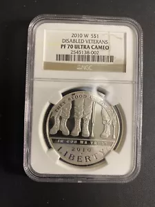 2010-W Disabled Veterans S$1 PF 70 Commemorative - Picture 1 of 2