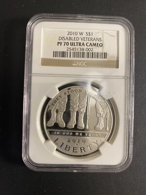 2010-W Disabled Veterans S$1 PF 70 Commemorative - Image 1 of 2