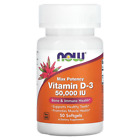 Now Foods Vitamin D-3 50,000 IU Max Potency Bone, Immune Healthy Teeth & Muscle