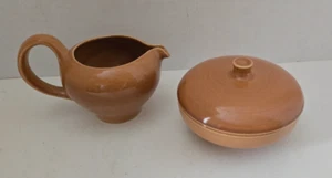 Vtg Russel Wright Iroquois Casual China Creamer And Sugar With Lid Ripe Apricot - Picture 1 of 6