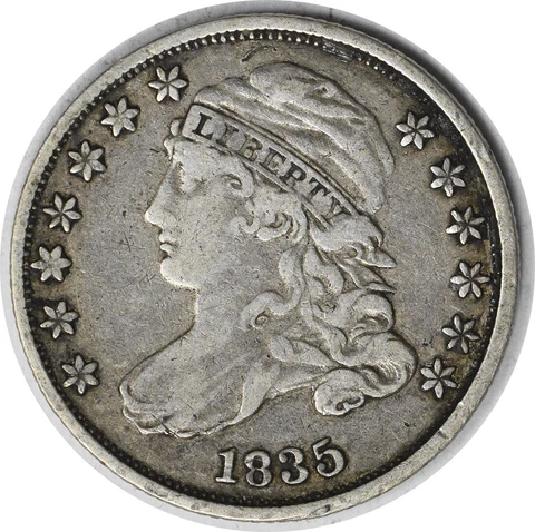 1835 Bust Silver Dime VF Uncertified #1050 Cover