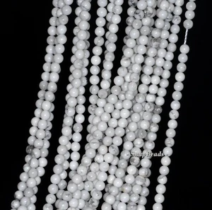 3MM DOVEWHITE HOWLITE GEMSTONE WHITE TURQUOISE ROUND 3MM LOOSE BEADS 16inch - Picture 1 of 3