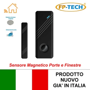 SENSORE MAGNETICO NERO PORTE E FINESTRE WIRELESS PER ANTIFURTO CASA WIFI - Afbeelding 1 van 3