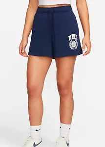 Pantalones Cortos Nike Para Mujer Ropa Deportiva Club Polar Gráfico - Azul Marino - XS - Imagen 1 de 10