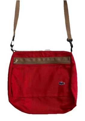 Bolso de hombro vintage de nailon Lacoste rojo Foto 1 de 4