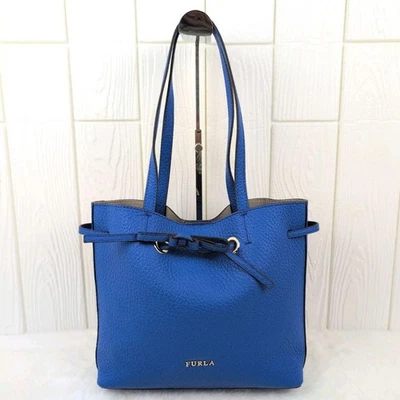 FURLA Tote Bag Costanza Leather Blue Unused Authentic Bag Japan - Image 1 of 4