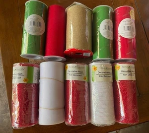 Decorative Sparkle & Sheer Mesh Wreath Craft Supplies Ribbons Art Projects Tulle - Picture 1 of 5