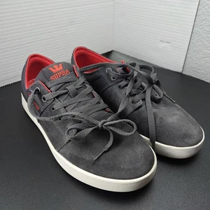 Mens Size 9 - Supra Skateboarding Shoes Gray & Red - Picture 1 of 10