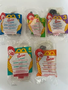MCDONALDS INTERNATIONAL BARBIE'S Happy Meal Toys 1995 COMPLETE SET OF (5) SEALED - Picture 1 of 7