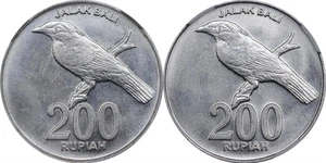 ER483 Indonesia Mint Error -- Struck with Two Reverse Dies -- 200 Rupiah, 2003 - Picture 1 of 4