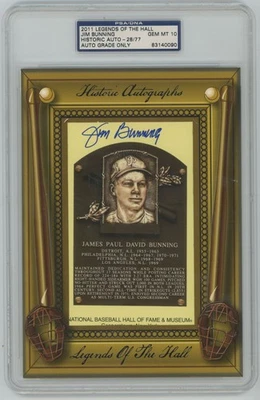 Autógrafos históricos Jim Bunning 2011 Legends of the Hall Jumbo automático PSA/DNA Foto 1 de 3