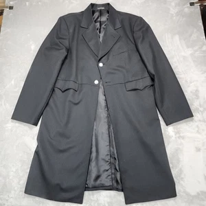 Circle S Western Show Coat Mens 42L Black Wool Blend Silver Button Long Blazer - Picture 1 of 18