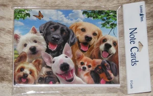 LEANIN TREE "Dogs Puppies Selfie"~Pack of 8 Notecards #35737~Color Inside Blank - Picture 1 of 3