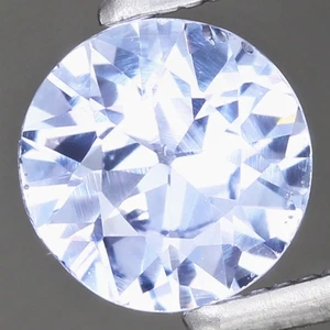 Zafiro Madagascar azul claro térmico natural corte brillante redondo de 0,82 quilates 5,7 mm - Imagen 1 de 4