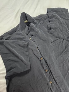 Tommy Bahama Hemd Herren 2XL schwarz Seide Palme bestickt Camp Knopfleiste - Bild 1 von 11