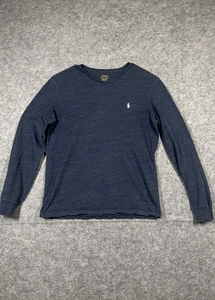 Polo Ralph Lauren Men's long sleeve T shirt M medium dark blue logo - Picture 1 of 7