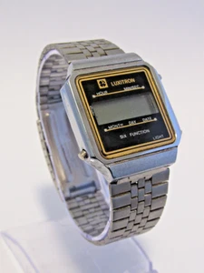 Reloj digital Luxitron tono plata vintage para hombre Hong Kong #W1-55 - Imagen 1 de 7
