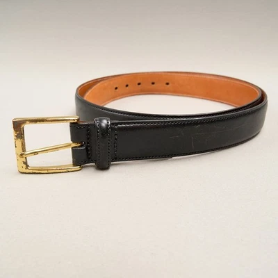 Cinturón de vestir Trafalgar para hombre 38 cuero negro Cortina hecho en EE. UU. Foto 1 de 4