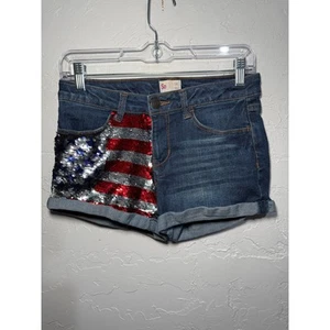 So girls american flag sequin shorts 14 patriotic independence day 4th of july - Picture 1 of 4