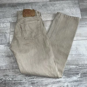 Vintage Levis Jeans Mens 30x32 Beige Tan 501 Straight 90s Made in USA - Picture 1 of 13