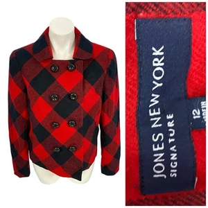 Jones New York Blazer Womens Sz 12 Red Jacket Career Professional Work Office - Picture 1 of 15