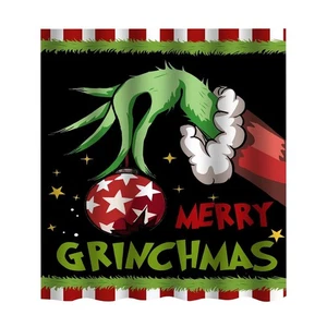 Christmas Shower Curtain Fabric Xmas Bathroom Decor Theme Christmas Decorations - Picture 1 of 4