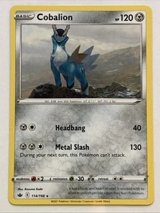 Juego de cartas coleccionables Pokémon Chilling Reign Cobalion 114/198 casi nuevo raro - Imagen 1 de 2