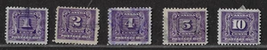 Canada Stamps — Set of 5 — 1930-32, POSTAGE DUE STAMPS Issue #J6-J10 Ref. 1137 - Picture 1 of 2