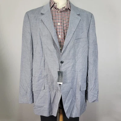 Perry Ellis Men's Sport Coat Blazer Two Button Light Blue Linen Blend 50L - Image 1 of 4