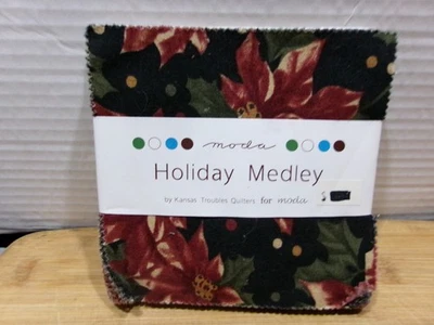 Moda Fabrics Holyday Medley 42 Fabric Squares - Image 1 of 4