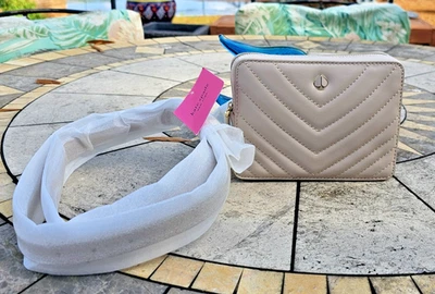 Kate Spade - Amelia - Cinturón pequeño para cámara/Bolso Xbody - Cuero acolchado - Colmillo - Nuevo con etiquetas - $258 Foto 1 de 4