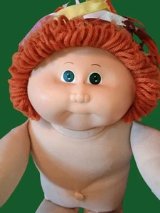 Vintage 1980's Cabbage Patch Kid Red Hair Green Eyes Well Loved - Picture 1 of 9