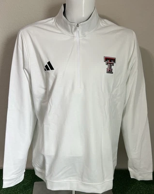 Adidas Elevate Texas Tech красный рейдеры 1/4 молнии пуловер XL белый/черный JZ0319 новый - Изображение 1 из 4