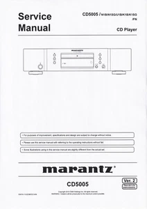 Manual de servicio instrucciones para Marantz CD 5005 - Imagen 1 de 1