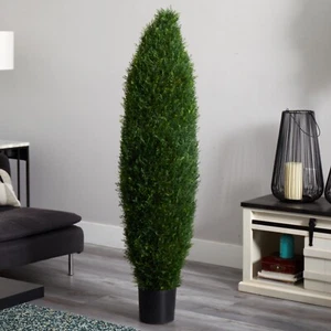 5’ Cedar Western Topiary Cypress Artificial Tree UV Indoor/Outdoor. Retail $385 - Picture 1 of 2