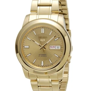 【Seiko】Seiko Men's Stainless Steel Analog Gold Dial Watch Automatic - Picture 1 of 3