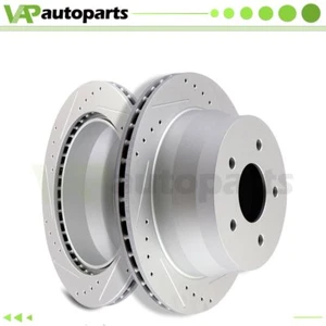 Rear Drilled & Slotted Brake Rotors Disc Pair For Chevrolet Blazer S10 GMC Jimmy - Picture 1 of 7