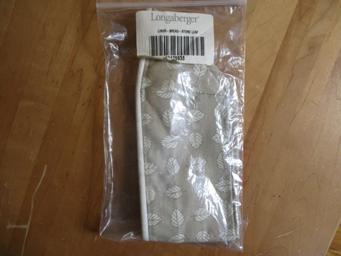 Longaberger BREAD Basket Liner - STONE LEAF Tan - New Cover