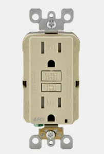 LEVITON Smart-Lock Pro Ivory Grounded OUTLET 20 Amp 125 Volt R01-AFTR1-0KI - Picture 1 of 1