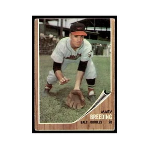1962 Topps Baseball Card Marv Breeding Orioles #6 - Picture 1 of 3