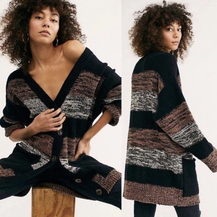 People Southport Beach Cardigan Helsinki Combo Sweater Size XS