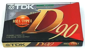 TDK D90 IEC 1/ TYPE 1 Normal Position Audio Cassette Tape New Factory Sealed - Imagen 1 de 4