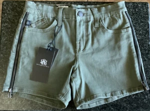 Rock & Republic mittelhohe Kimbershorts Damengröße 4 grün Denim seitlicher Reißverschluss neu mit Etikett - Bild 1 von 6