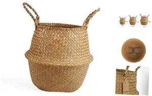 Woven Seagrass Belly Basket for Storage Plant Pot Basket and Medium Original - Picture 1 of 7