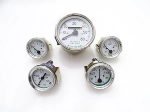 WHITE FACE SPEEDOMETER,TEMP,OIL,FUEL,AMP GAUGES KIT FOR NEW WILLYS JEEP #G437 - Picture 1 of 4