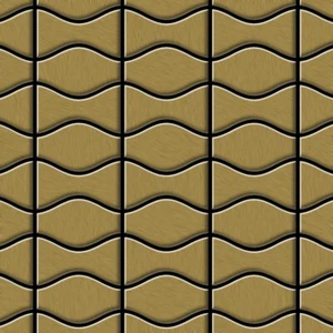 Mosaico azulejo macizo metal titanio cepillado oro 1,6 mm Kismet & Karma-Ti-GB - Imagen 1 de 4