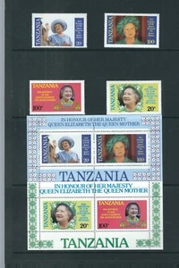 Tanzania SC # 267-270 , 269a-270a Queen Mother 85th Birthday . MNH - Picture 1 of 1