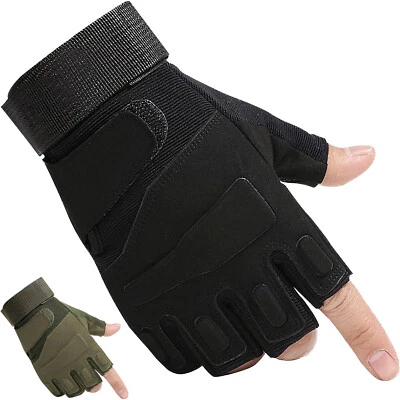 Тактические перчатки без пальцев военные половина пальца страйкбол стрельба охота перчатки - Изображение 1 из 4
